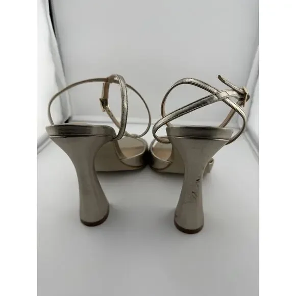 Steve Madden Beki Sandal in Gold Color 4.25" Heel - Women's Size 10 - Picture 6 of 9